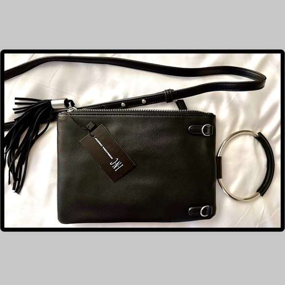 INC INTERNATIONAL CONCEPTS Black Vegan Leather Charlii Bangle Crossbody Bag NWT - Picture 7 of 13